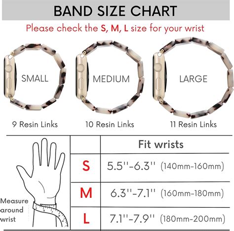 apple watch wrist size chart